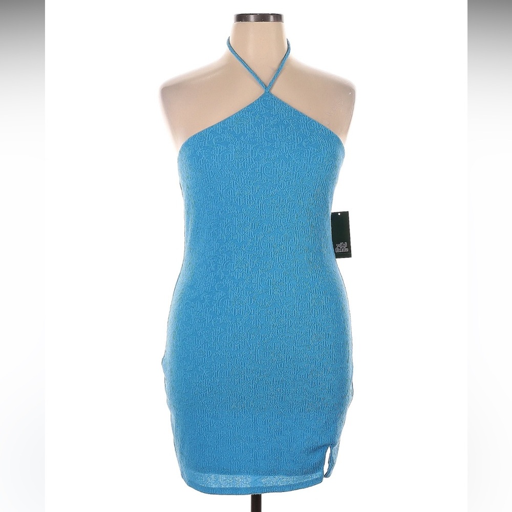 Wild Fable Blue Halter Bodycon Mini Dress